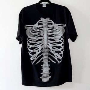 X-Ray 1/1 reversible T-shirt custom made iron on screen 📺 print men’s L unisex 